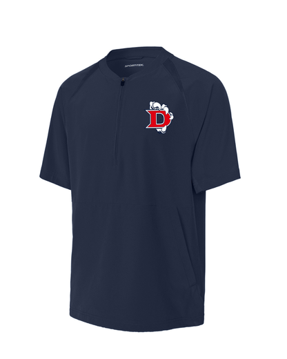 Dawson Baseball - EMBROIDERED Claw Logo Short Sleeve Pullover Jacket- Red