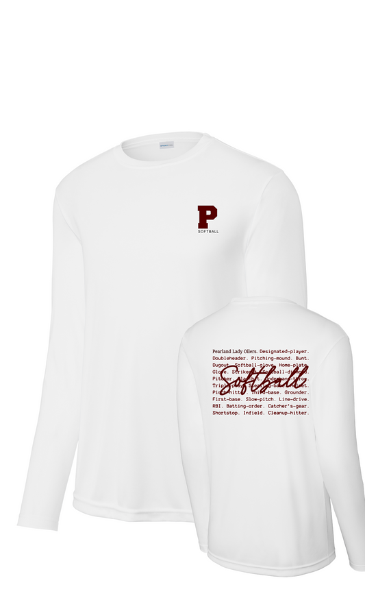 PHS Softball- P Softball Oilers Type Long sleeve Performance Tee