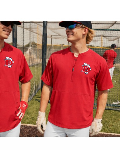 Dawson Baseball - EMBROIDERED Claw Logo Short Sleeve Pullover Jacket- Red