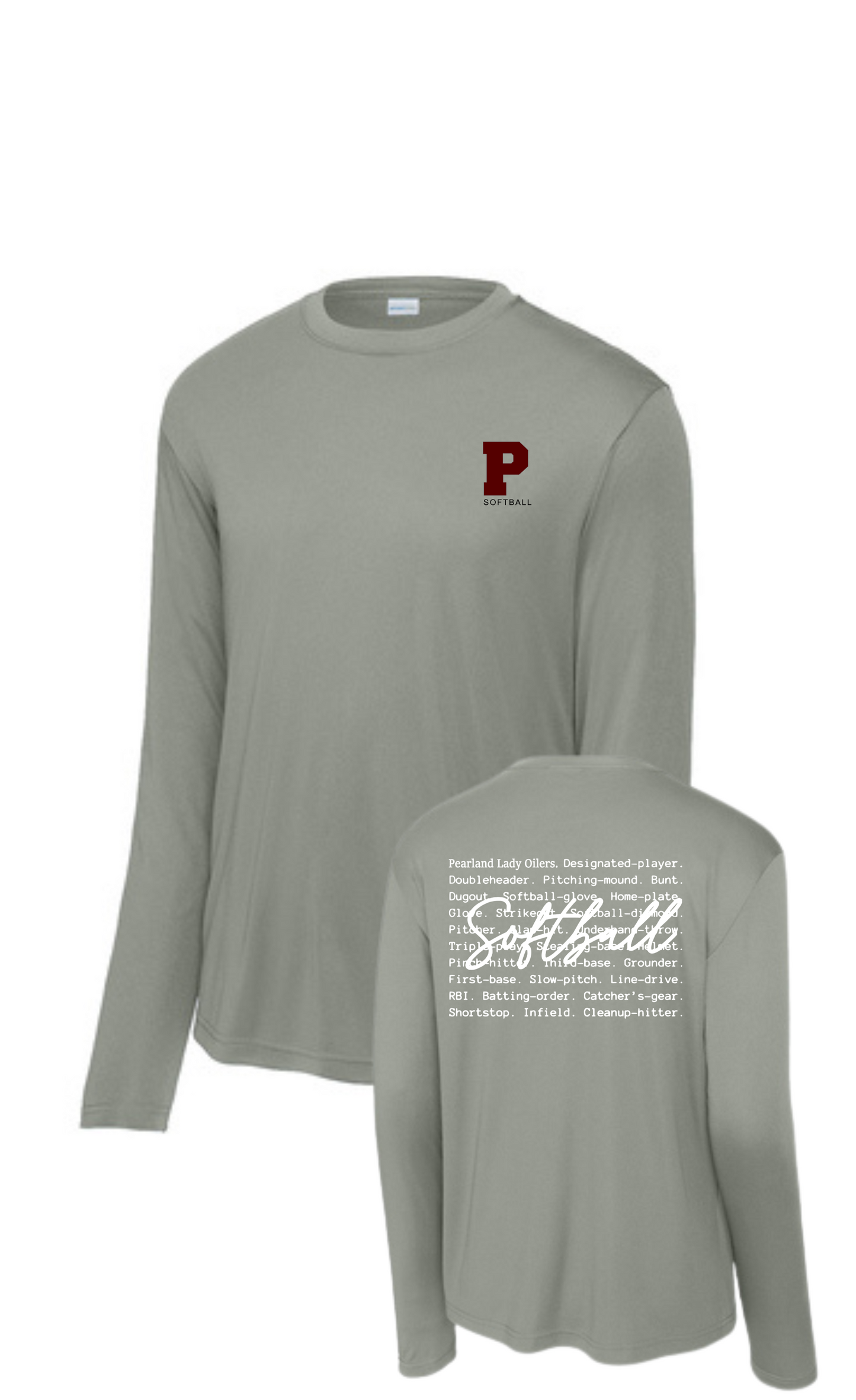 PHS Softball- P Softball Oilers Type Long sleeve Performance Tee