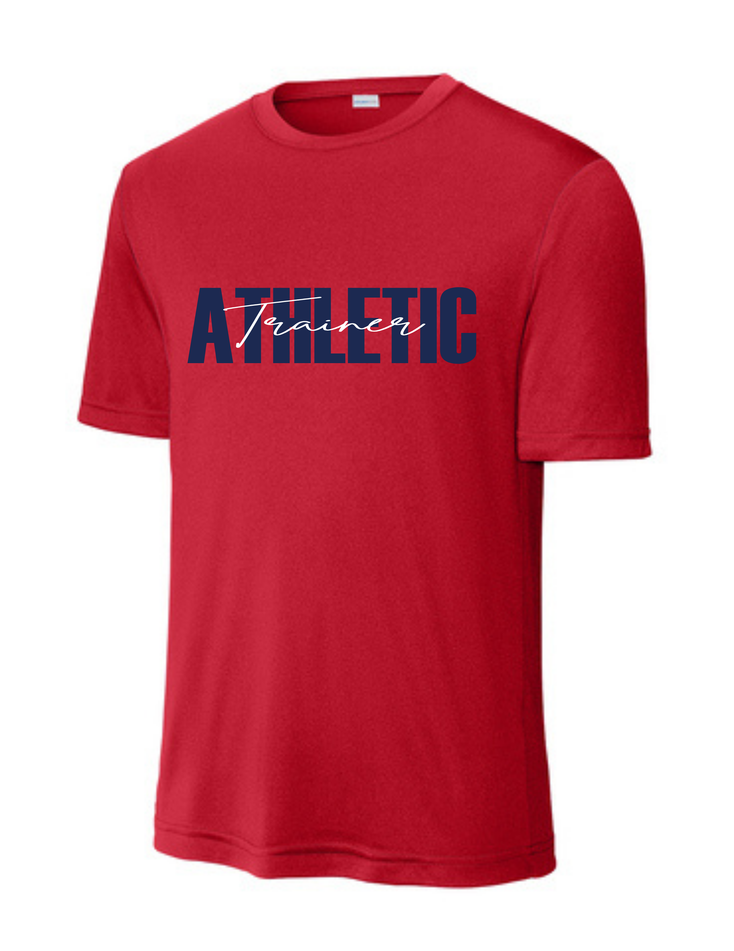 Cursive Red Athletic R Manvel Sports Medicine - Cursive Athletic Trainer - Short Sleeve Perfo ...