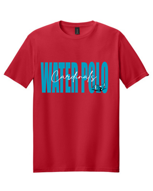 Bellaire Cardinals Swim & Dive - Cardinals Water Polo Cotton Tee -Red