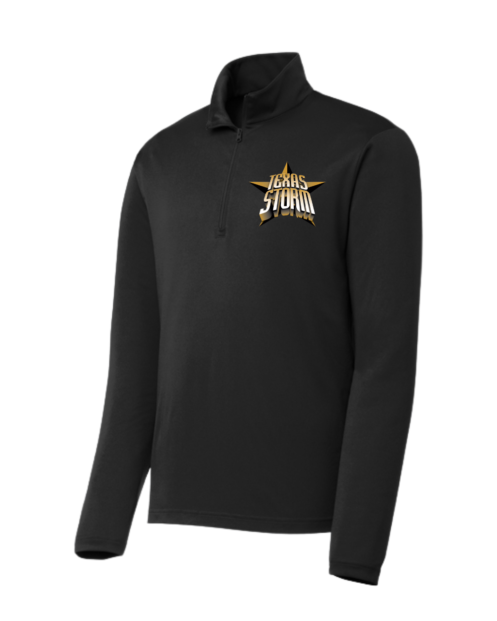 Texas Storm- Quarter Zip Performance Pullover-Black