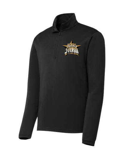 Texas Storm- Embroidered Quarter Zip Performance Pullover-Black