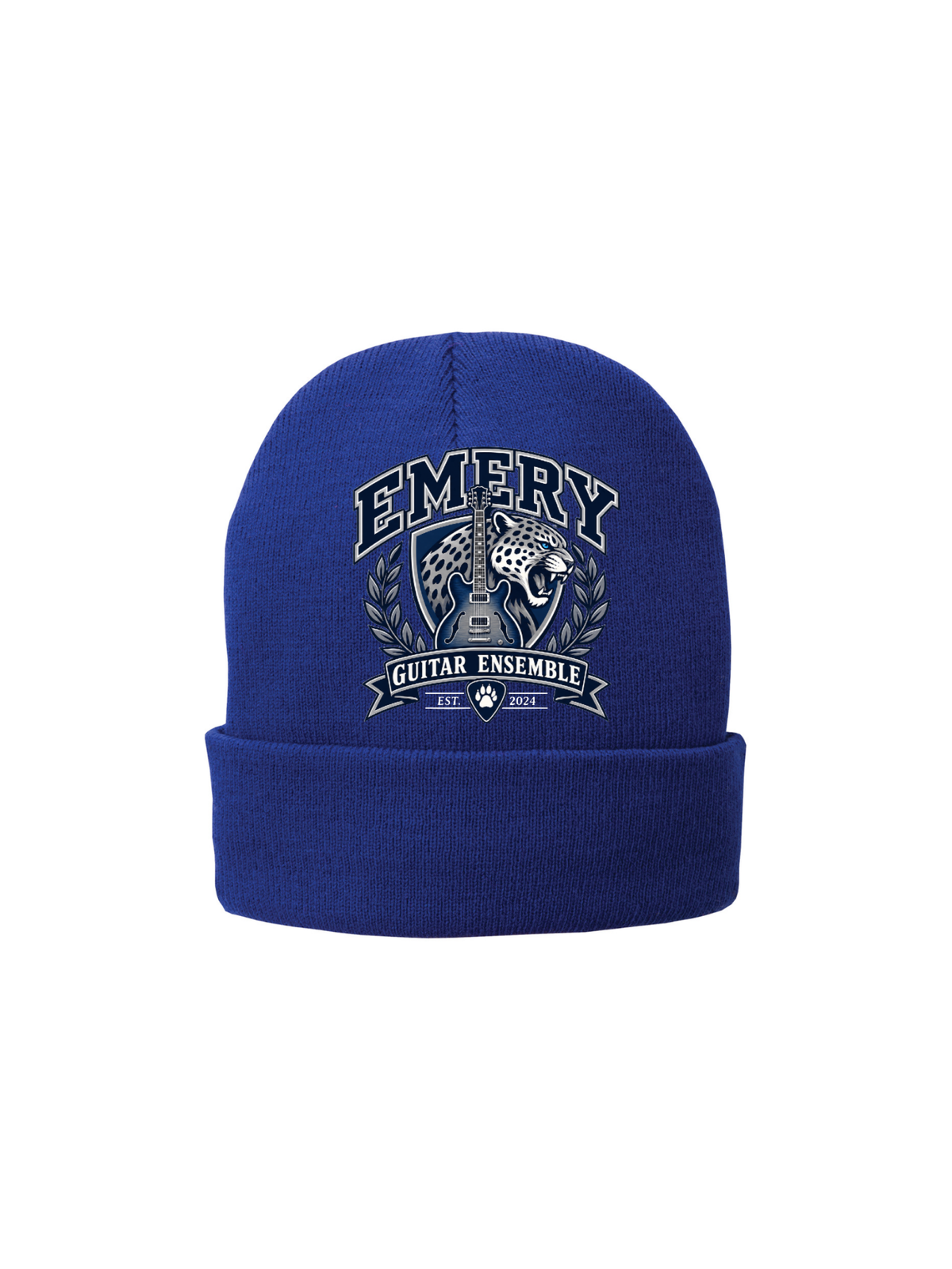 Emery Weiner Guitar Ensemble- Embroidered Traditional Fleece Lined Beanies