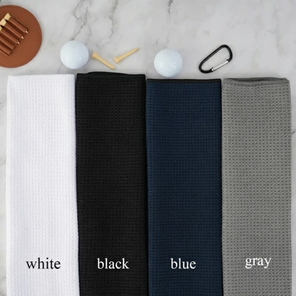 Gift- Embroidered Waffle Microfiber Golf Towel