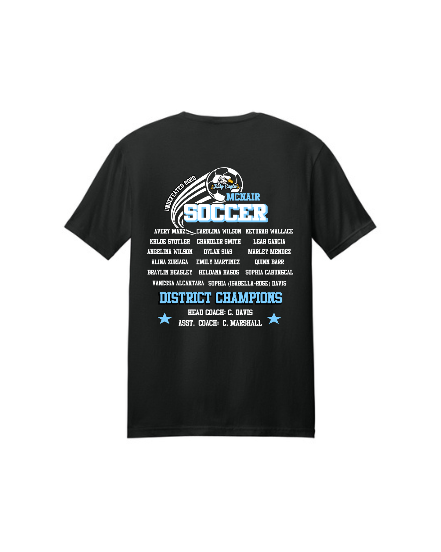 McNair Soccer - 8th Grade Undefeated District Champions Cotton Tee Shirt