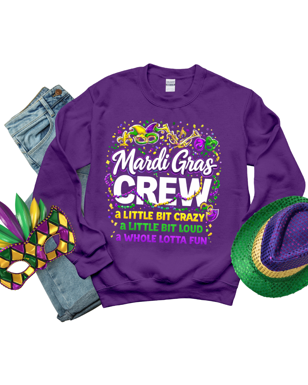 Sweatshirt-Mardi Gras Crew Sweatshirt