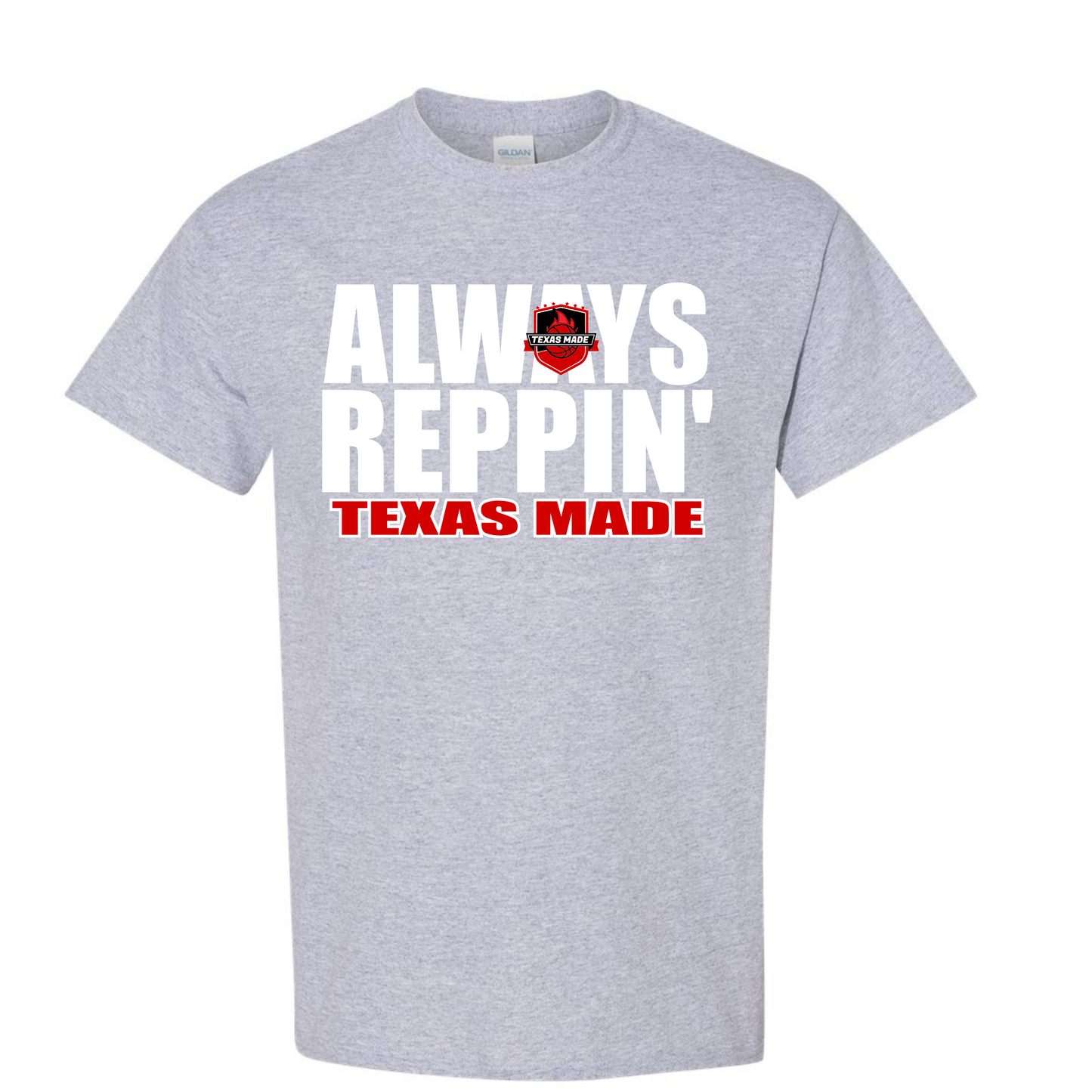 Texas Made - Always Reppin- Grey Cotton Tee