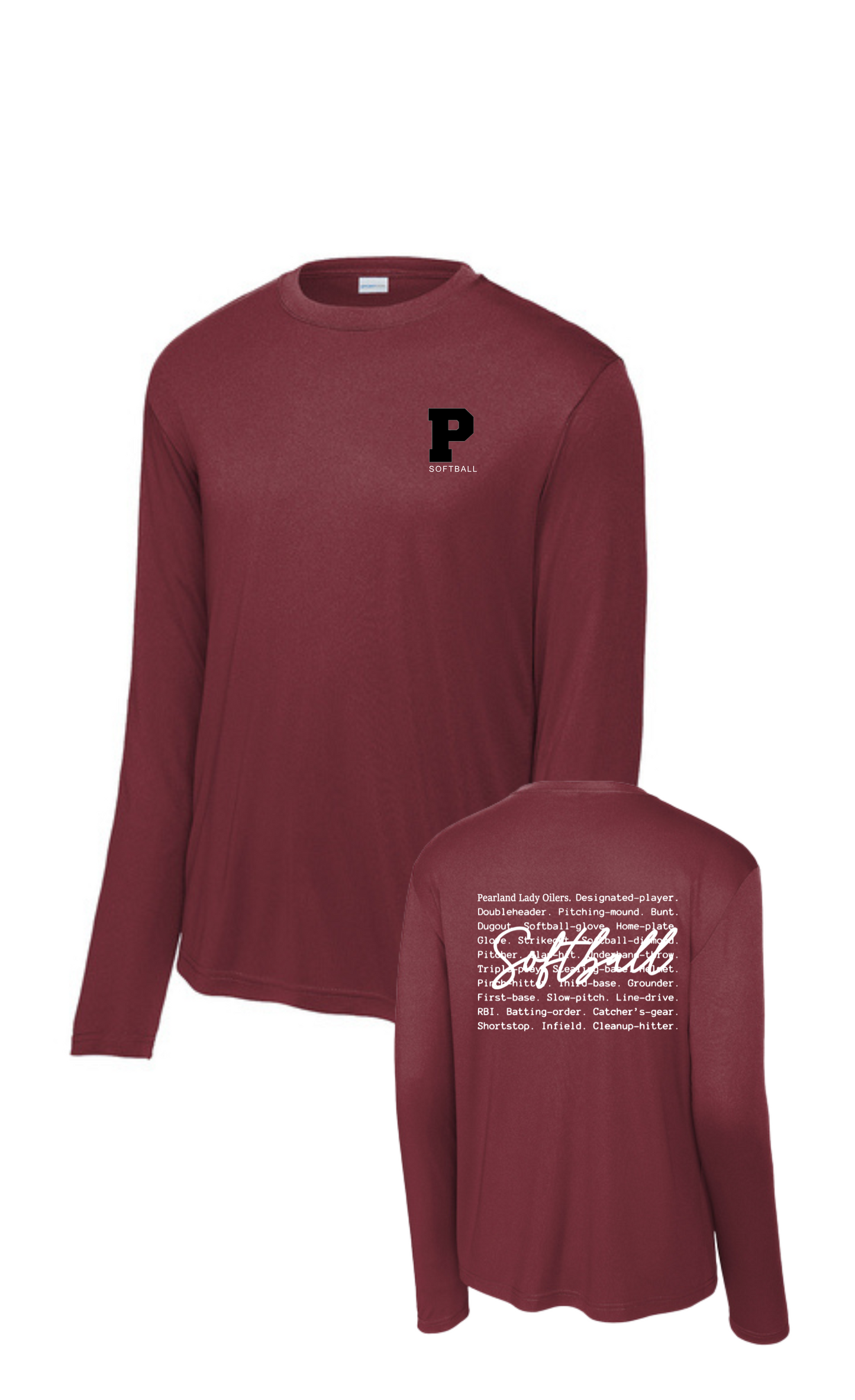 PHS Softball- P Softball Oilers Type Long sleeve Performance Tee