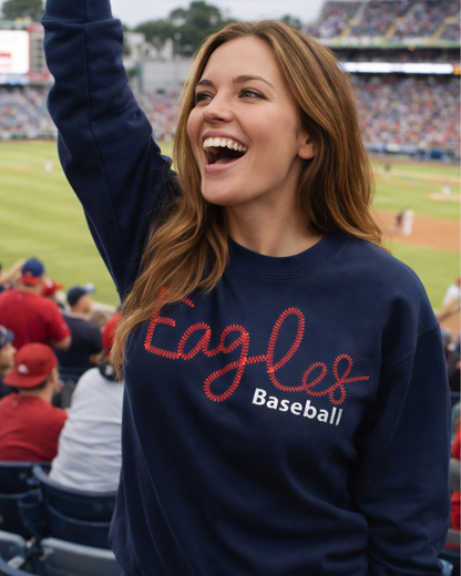 Eagles Baseball  - Embroidery Stitchfont Crewneck
