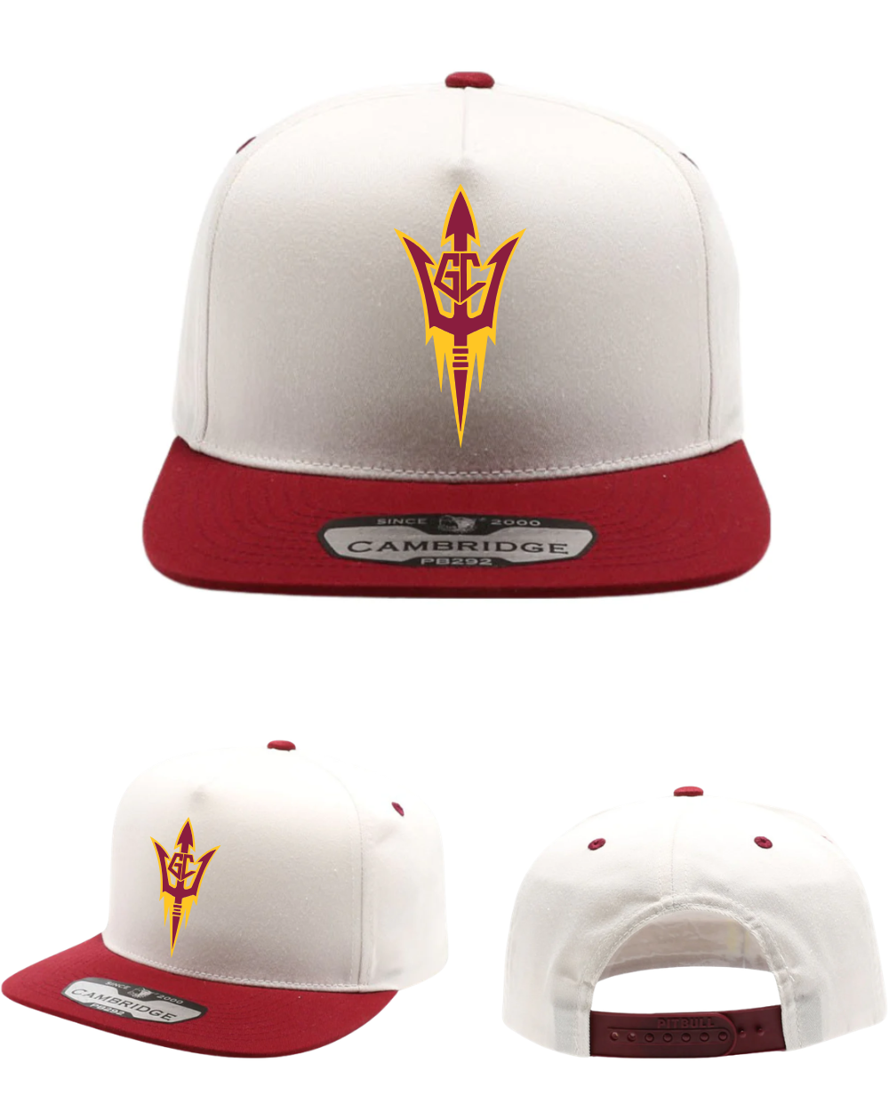 GC Sun Devils Baseball -Embroidered Logo  Two Tone Five Panel Hat