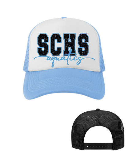 Shadow Creek Aquatics-  SHARKS Glitter Applique Foam Trucker Hat
