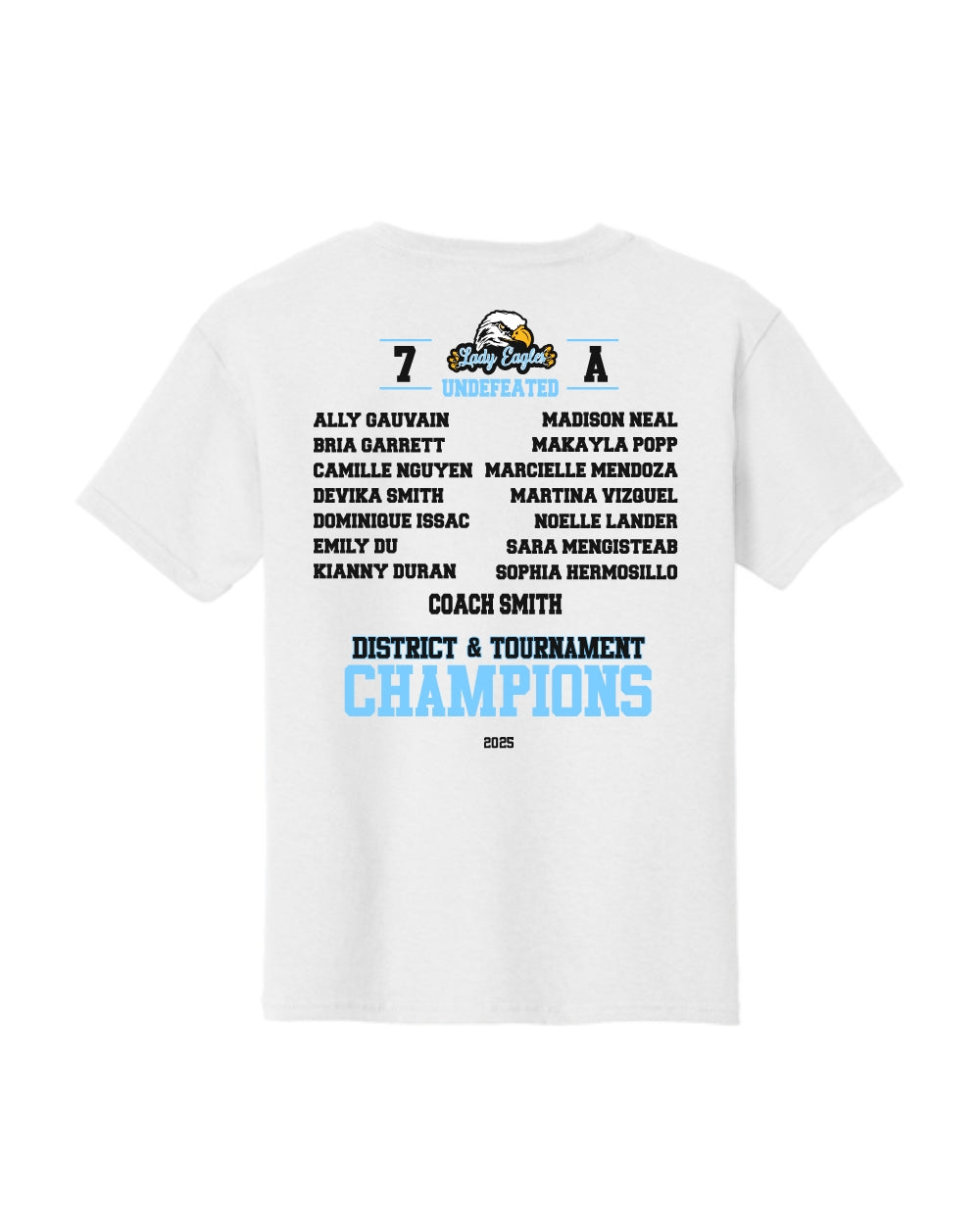 McNair Volleyball - 7A Undefeated District & Tournament Champions Cotton Tee Shirt
