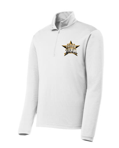 Texas Storm-Embroidered Quarter Zip Performance Pullover-White