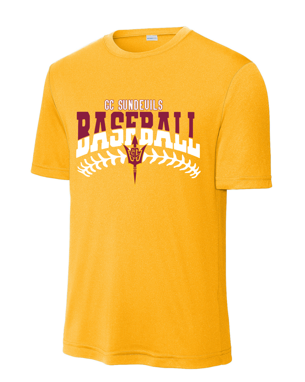 GC Sun Devils Baseball- GC Baseball Stitches  Short Sleeve Performance Tee
