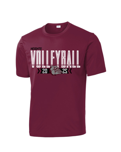 Heights Volleyball-Heights VB Performance Tee- Maroon