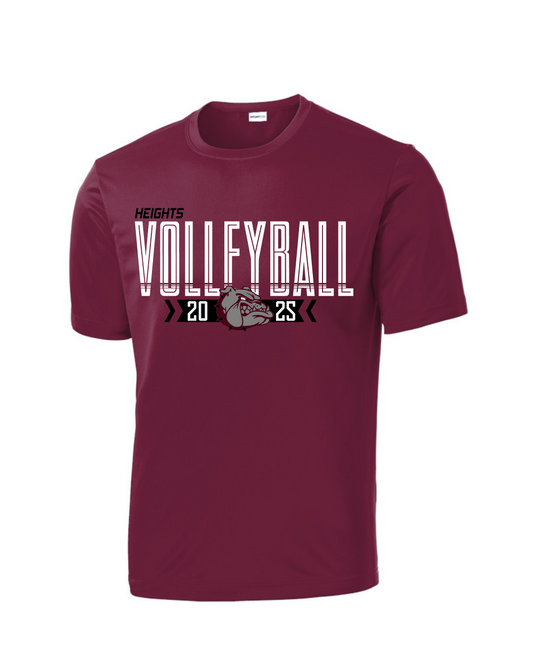Heights Volleyball-Heights VB Performance Tee- Maroon