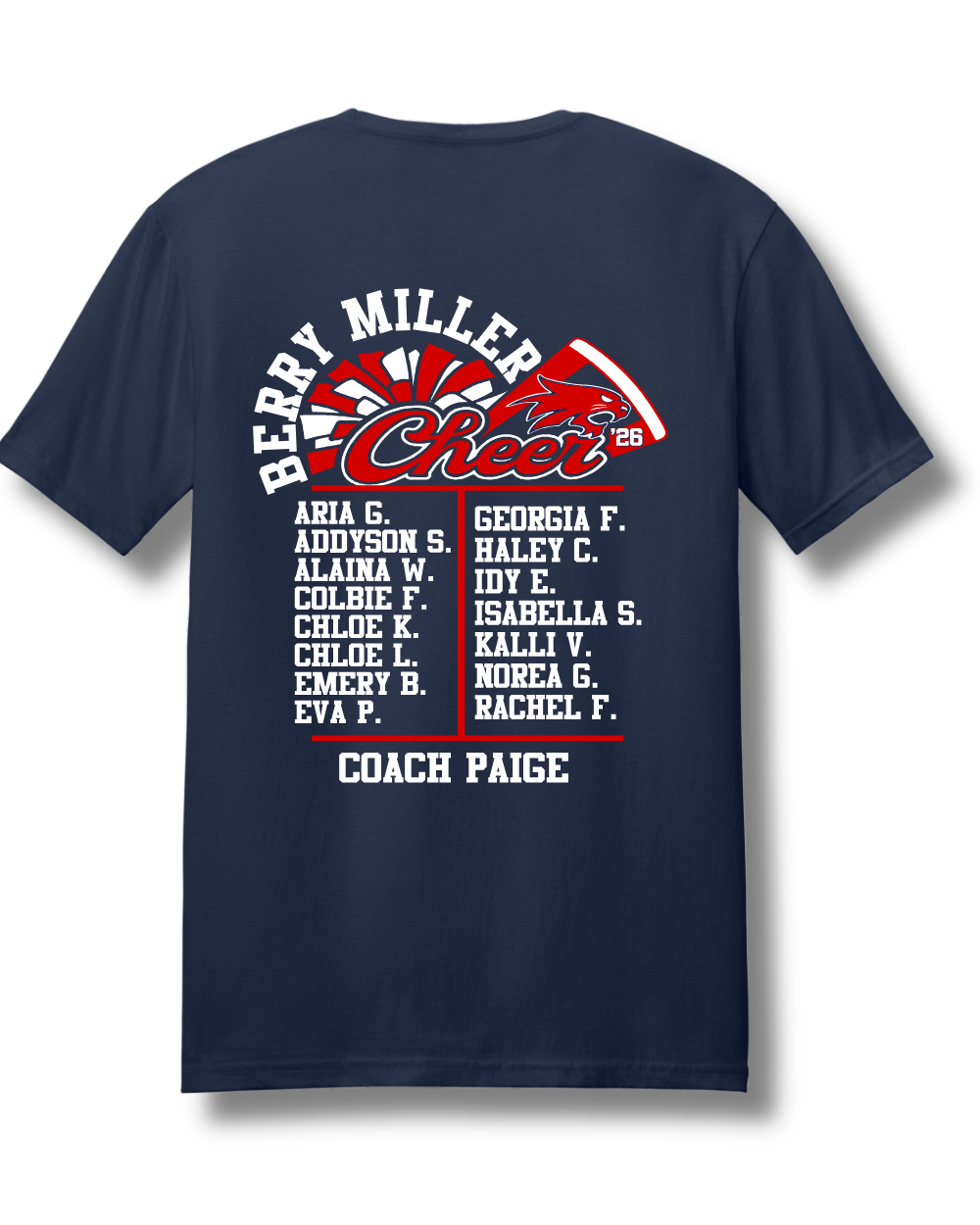 Berry Miller Cheer- Bobcats Cheerleading 2026 Cotton Tee