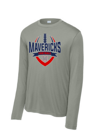 Manvel Football-  Mavericks Football Long Sleeve Performance Tee