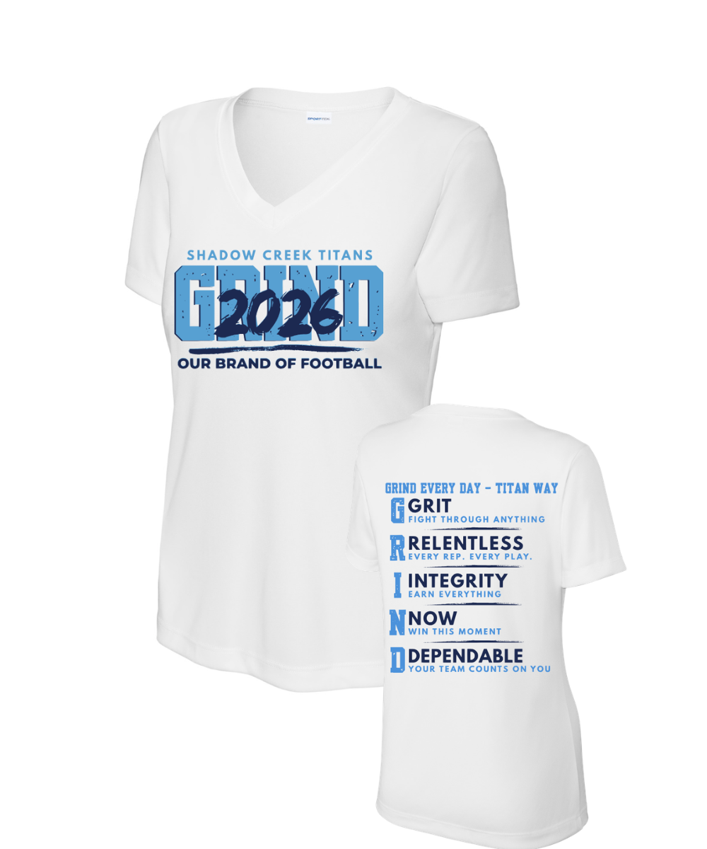 Shadow Creek Titans- Titans Grind 2026 Ladies Short Sleeve VNeck Performance Tee