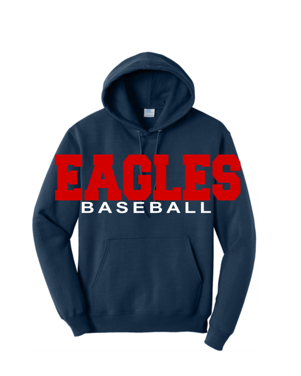 Dawson Baseball-  Oversized Eagles Print- Cotton Blend Hoodie