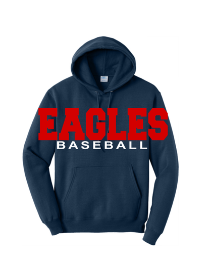 Dawson Baseball-  Oversized Eagles Print- Cotton Blend Hoodie