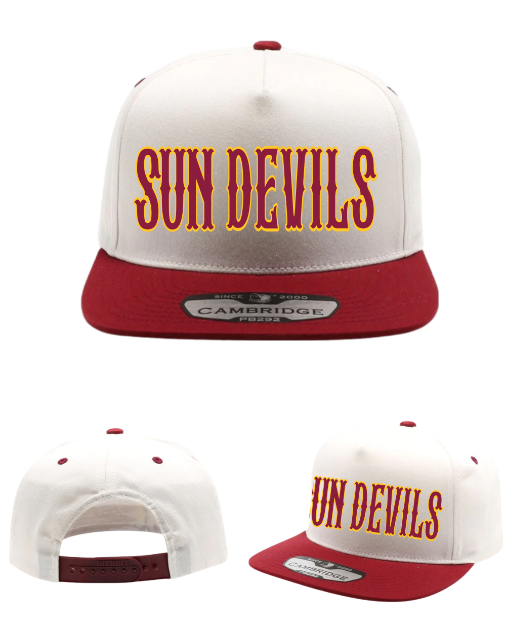 GC Sun Devils Baseball -Embroidered Sun Devils Two Tone Five Panel Hat
