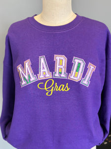 Sweatshirt- Mardi Gras Glitter Applique