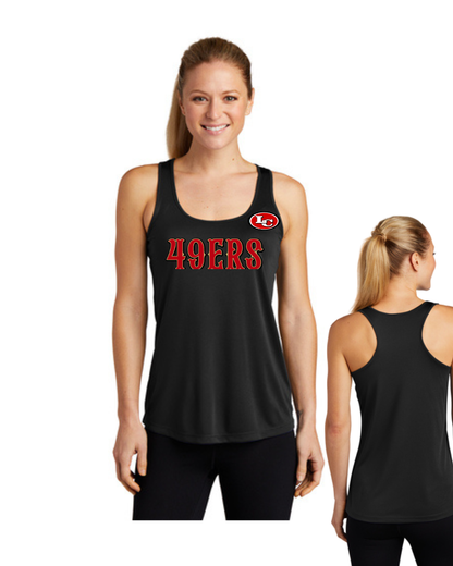 League City 49ers- LC 49ers Football- Ladies Tanktop-Black
