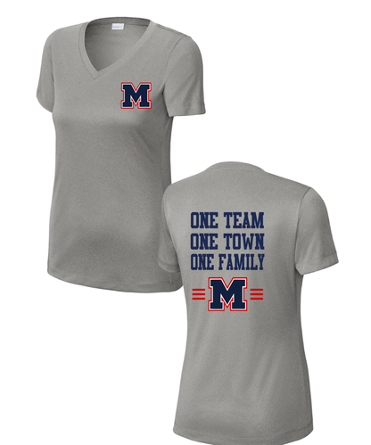 Manvel Football - One Team Ladies Vneck Performance Tee