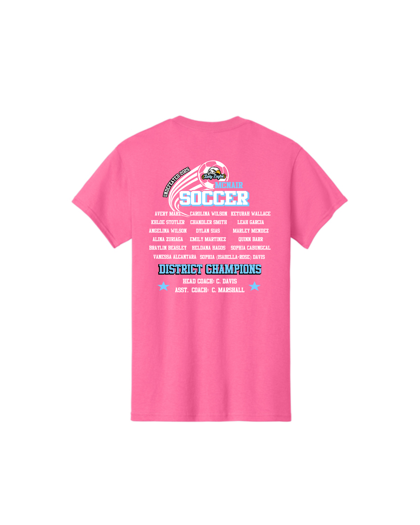 McNair Soccer - 8th Grade Undefeated District Champions Cotton Tee Shirt