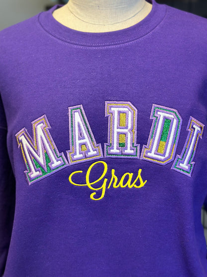 Sweatshirt- Mardi Gras Glitter Applique