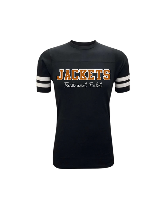 Alvin HS Track and Field - Jackets Track and Field - 2 Stripes Jersey Cotton Tee - Black