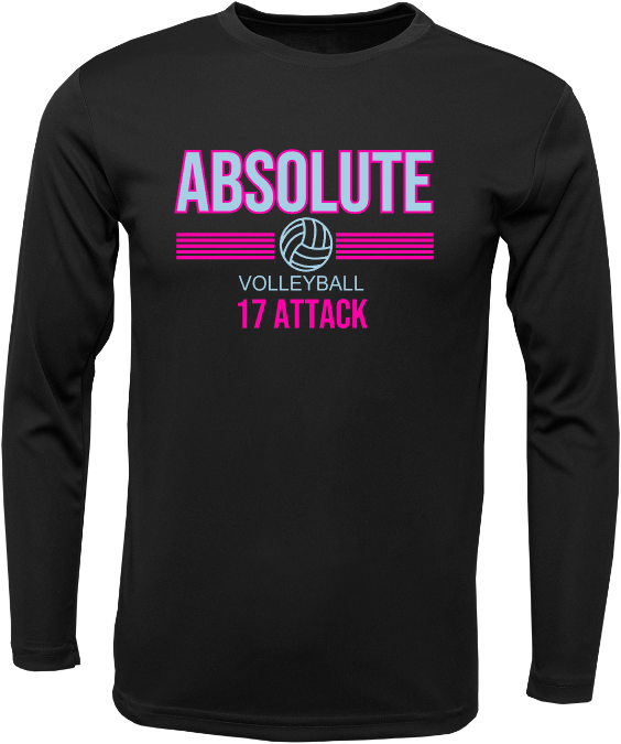 AVA Volleyball- Black Performance Tee 17 Attack