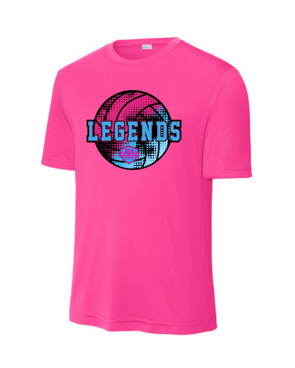BSA-Legends Distressed Volleyball Performance Tee-Pink
