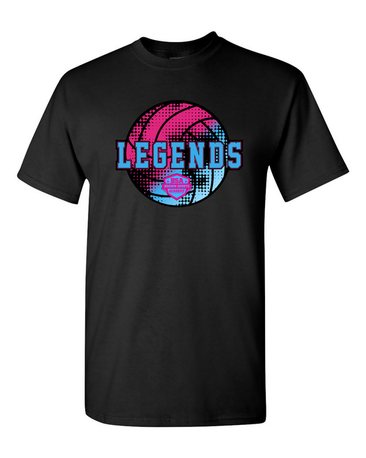 BSA-Legends Distressed Volleyball Cotton Tee-Black