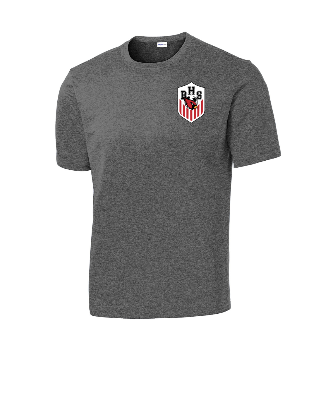 Bellaire Cardinals Soccer Crest-Heather Grey  Performance Tee