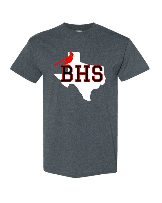 Bellaire Cardinals Texas Soccer Cotton Tee- Grey