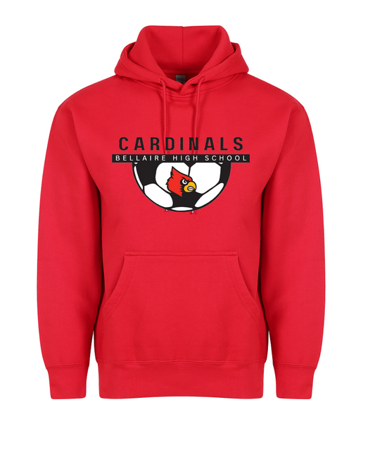 Bellaire Cardinals-Half Ball Soccer Hoodie-Red