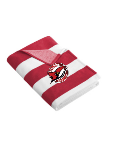 Bellaire Cardinals Swim and Dive  - Oversized Embroidered Beach Towel- Red