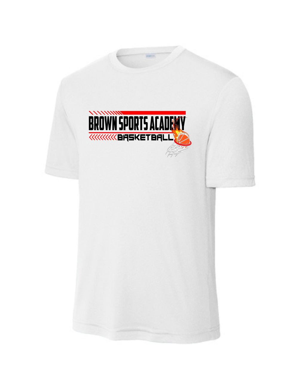 BSA-Brown Sports Academy Boys Performance Tee-White