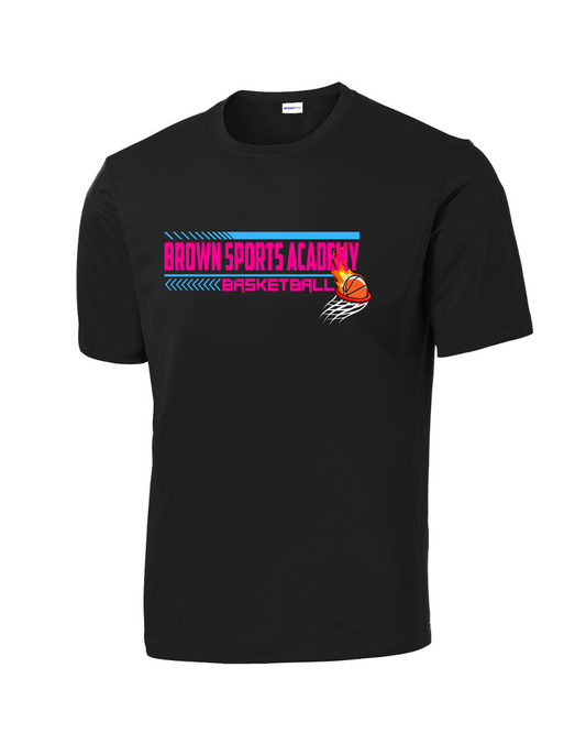 BSA-Brown Sports Academy Girls Performance Tee-Black