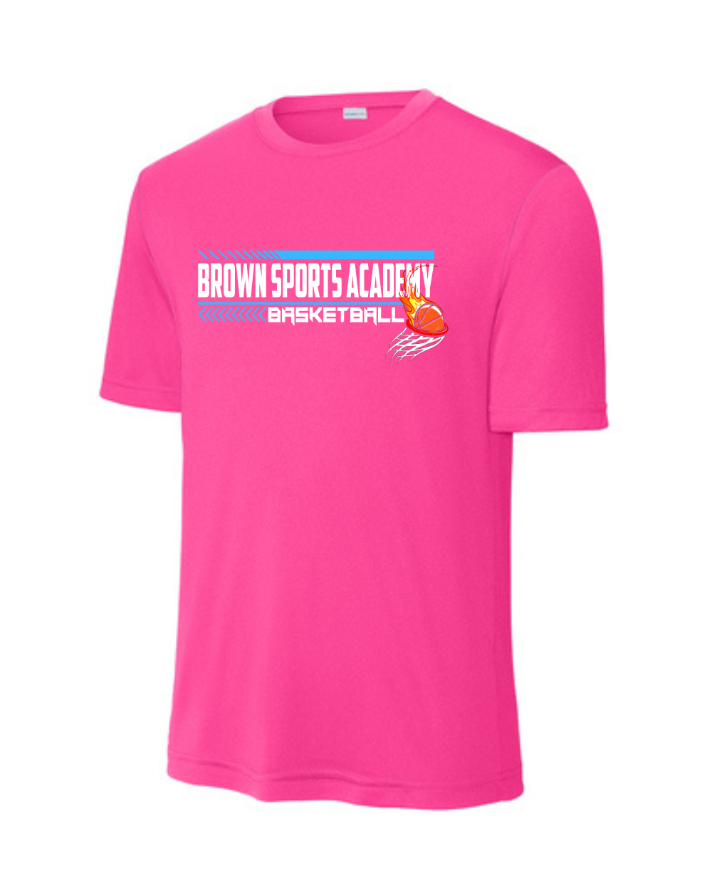 BSA-Brown Sports Academy Girls Performance Tee-Pink