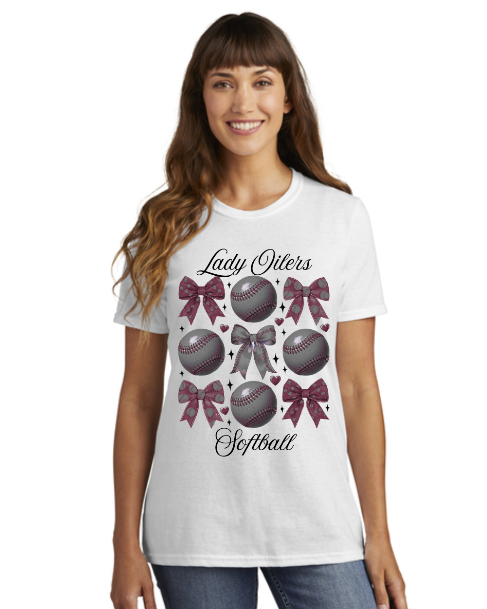 PHS Softball- Lady Oilers Coquette  Women's Cotton Tee