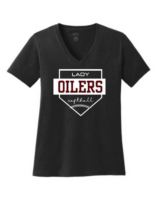 PHS Softball-P Softball Ladies V Neck Tee