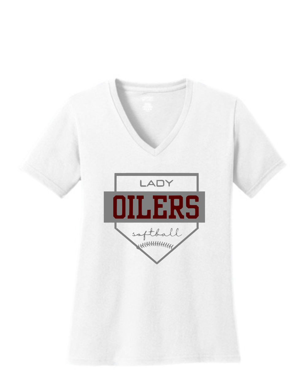 PHS Softball-P Softball Ladies V Neck Tee