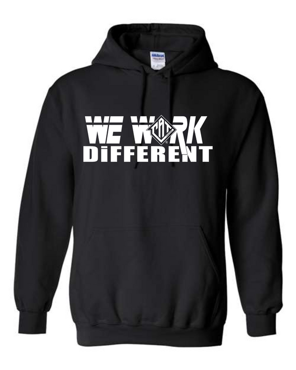 CAT Takeover- We Work Different Black Cotton Blend  Hoodie