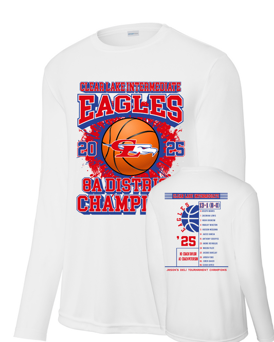 Clear Lake Intermediate- 2024 District Basketball Champion  LS Performance Tee