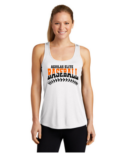 Aguilas Elite- AE Baseball WS Ladies Racerback Tee- White